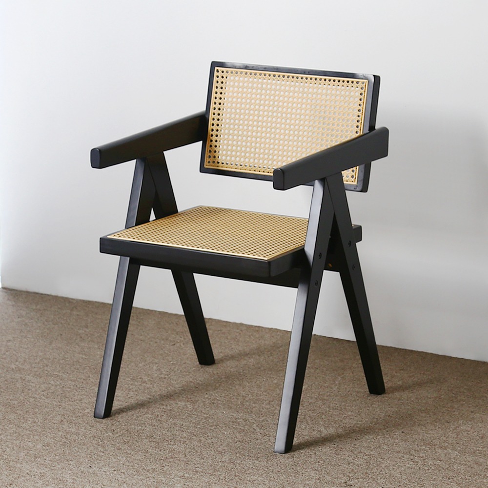 라트 쟌느 고급 원목 라탄 인테리어 카페 의자